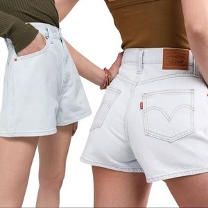 Levi’s High Rise Wide Leg Jean Shorts Primer Blue